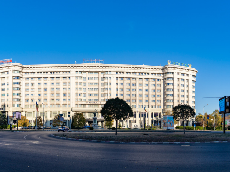 a white building with many windows